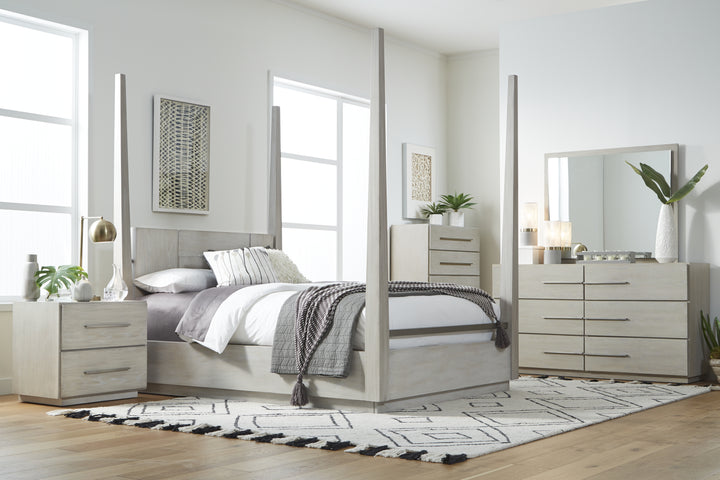 Modus Furniture Dez7J5 Destination Wood Poster Bed In Cotton Grey