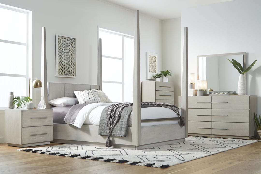 Modus Furniture Dez7J4 Destination Wood Poster Bed In Cotton Grey