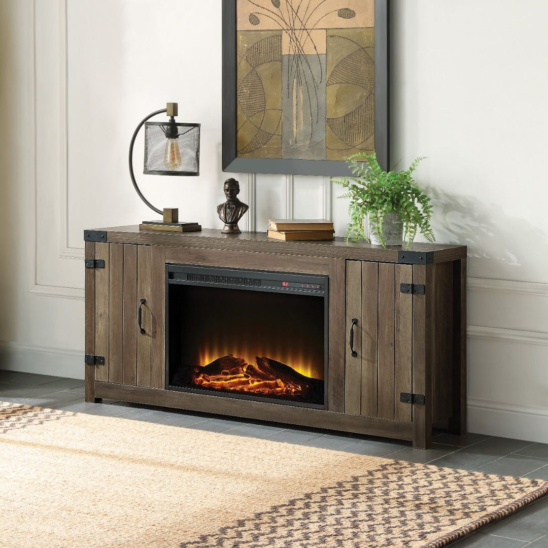ACME Furniture Tobias 25" Fireplace Rustic Oak