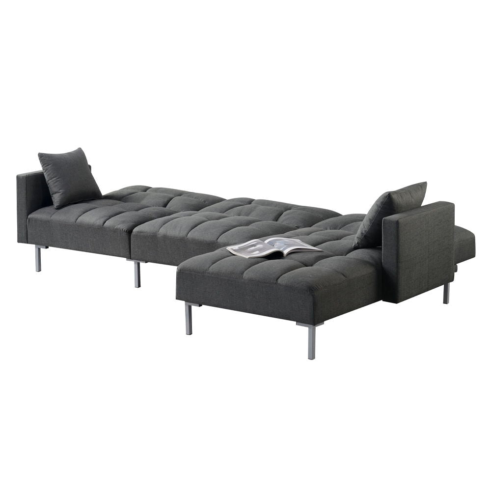Duzzy - Sectional Sofa - Dark Gray Fabric