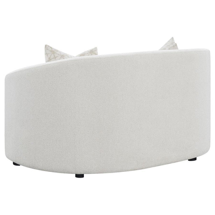 Rainn - 2 Piece Boucle Upholstered Sloped Arm Sofa Set - Latte