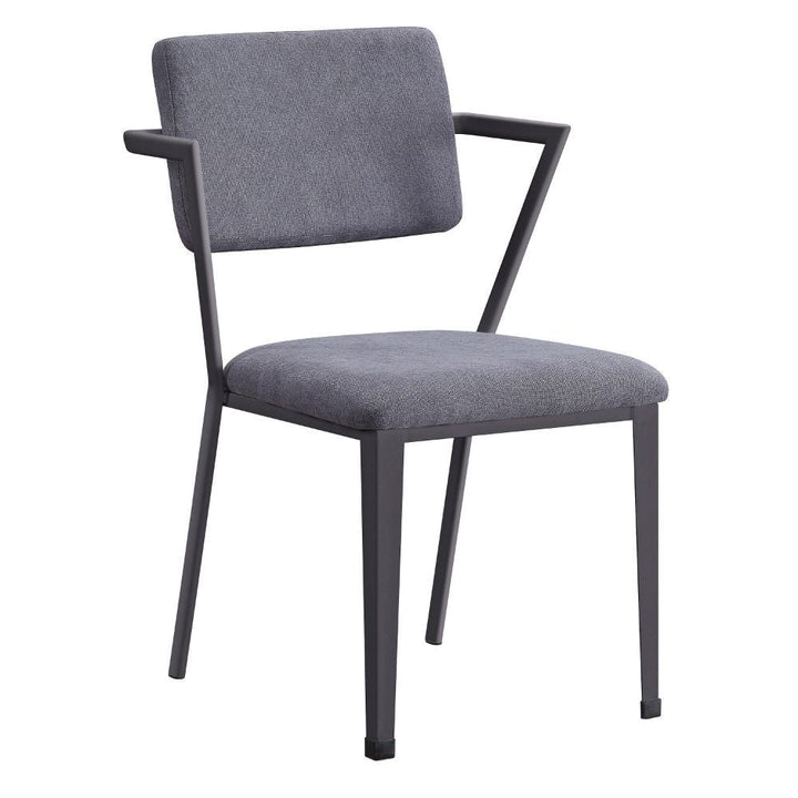 Cargo - Dining Chair Set of 2) - Gray Fabric & Gunmetal