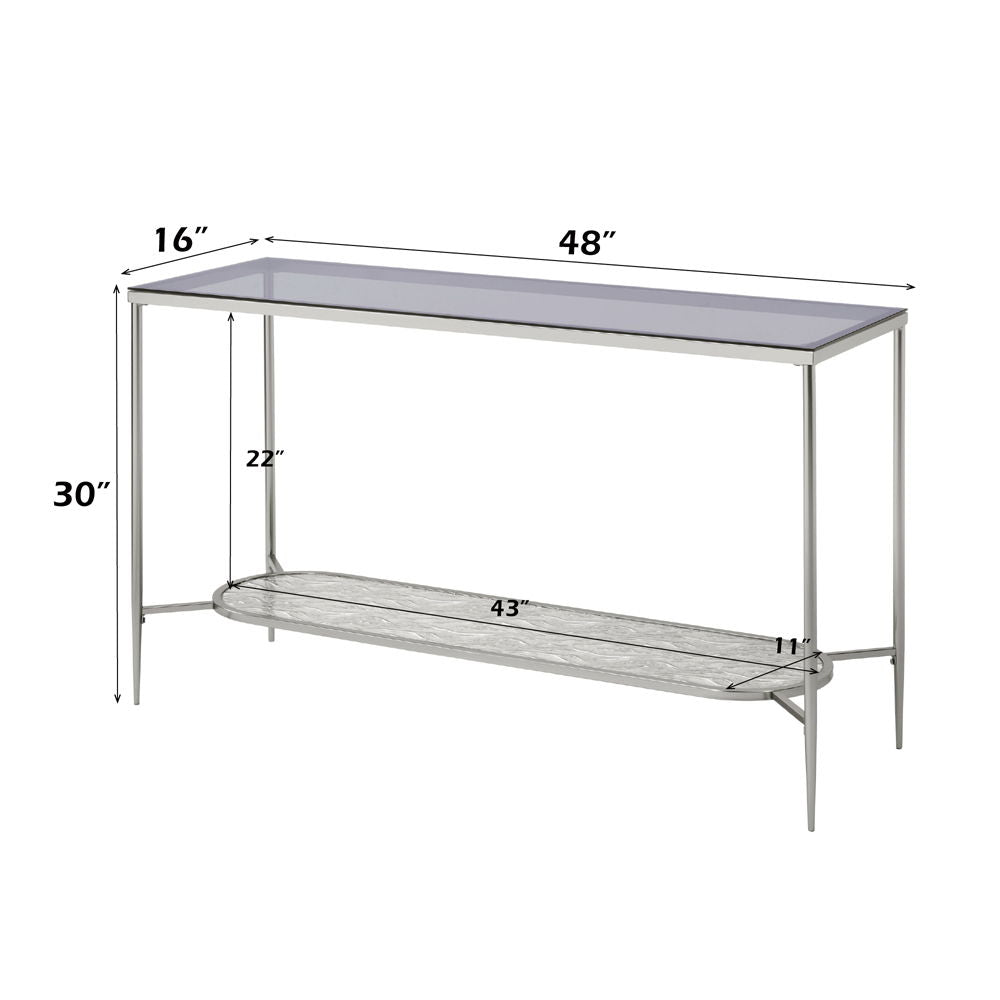 Adelrik - Sofa Table - Glass & Chrome