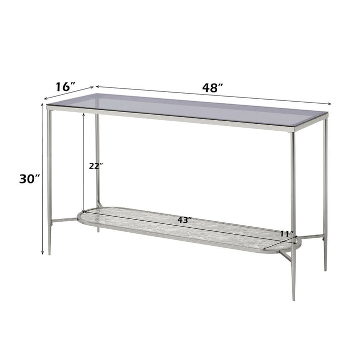 Adelrik - Sofa Table - Glass & Chrome