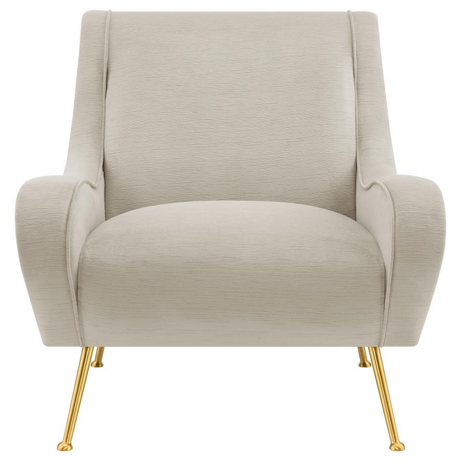 Ricci - Upholstered Saddle Arm Accent Chair - Stone