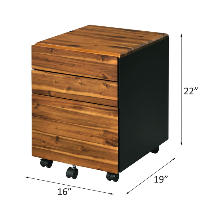 Jurgen - File Cabinet - Oak & Black