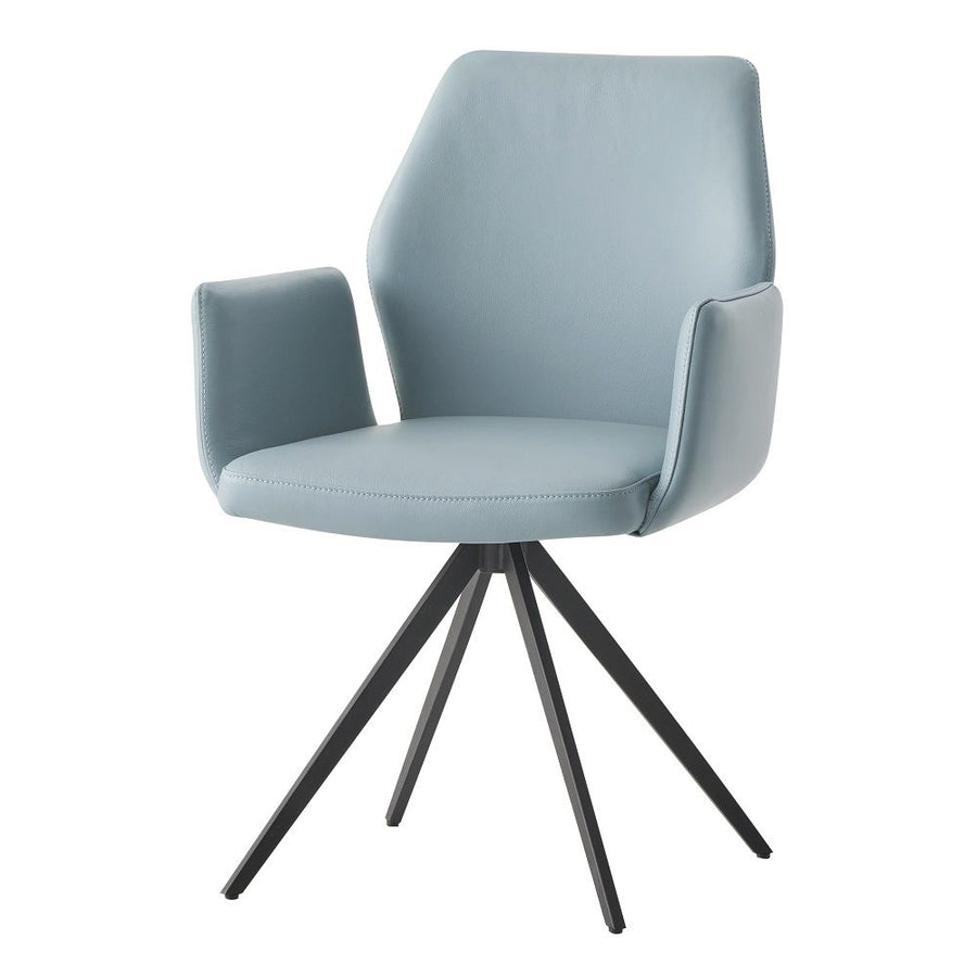 ACME Furniture Segismunda Arm Chair With Swivel Light Blue Leather & Bl