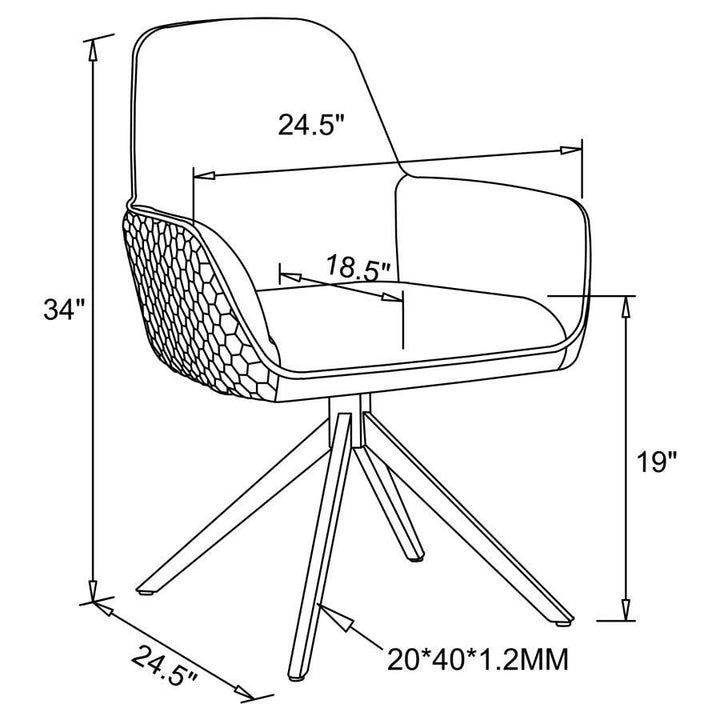 Abby - Fabric Upholstered Swivel Dining Arm Chair - Light Gray Swivel Chair modern furniture Contempo Furniture