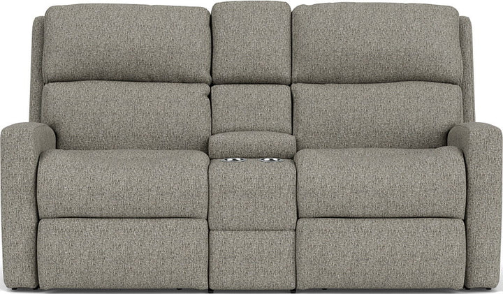 Catalina Reclining Loveseat With Console Gray