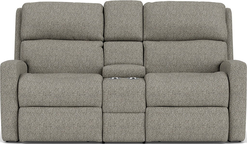 Catalina Reclining Loveseat With Console Gray