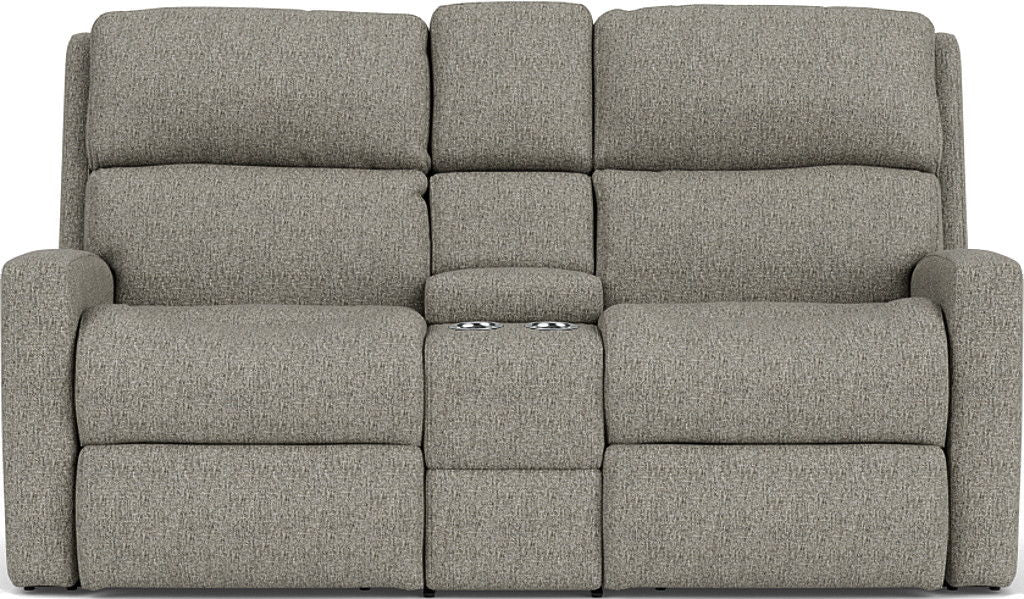 Catalina  Reclining Loveseat With Console  Gray