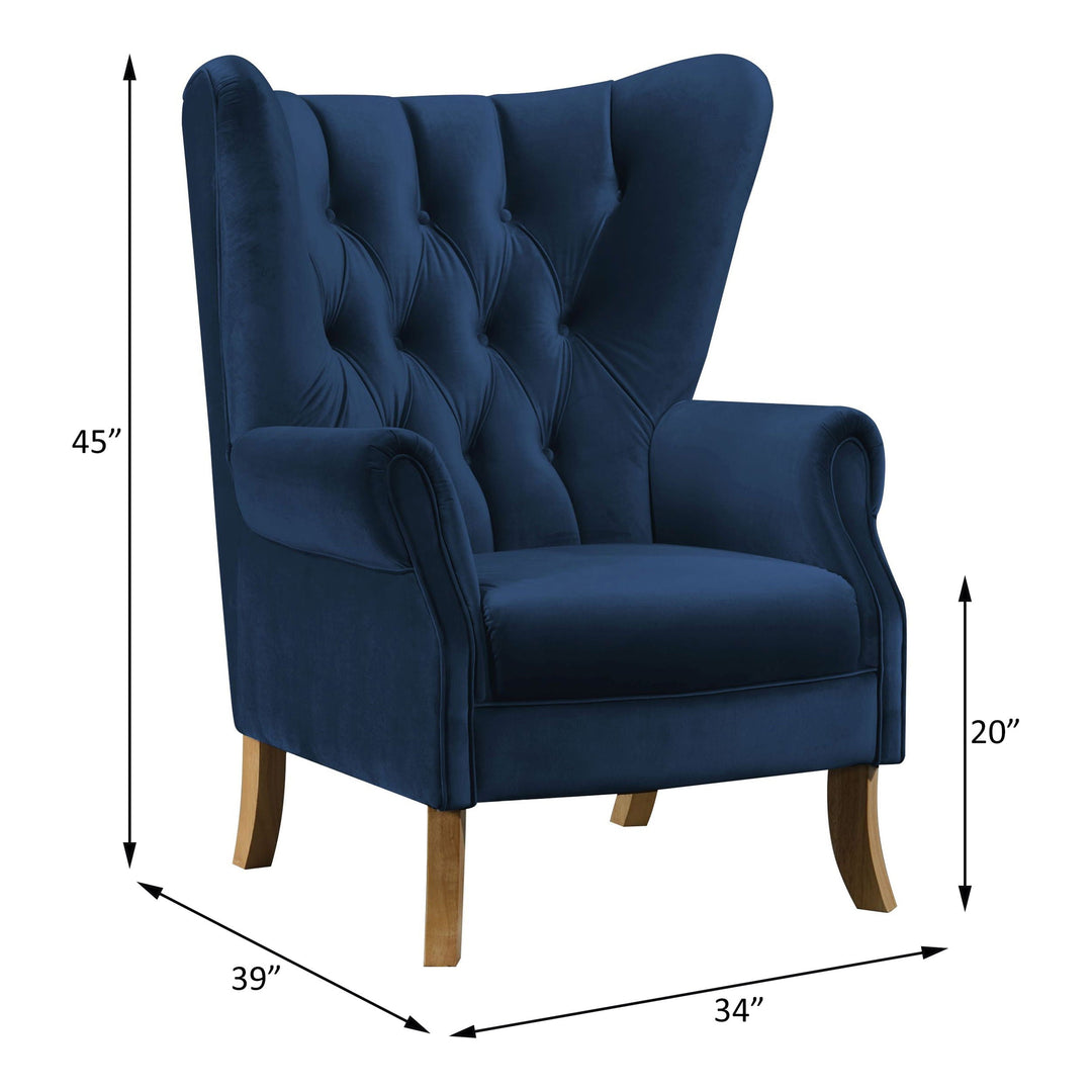 Adonis - Accent Chair - Navy Blue Velvet