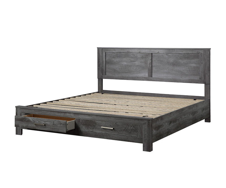 Vidalia - Eastern King Bed With Storage - Rustic Gray Oak