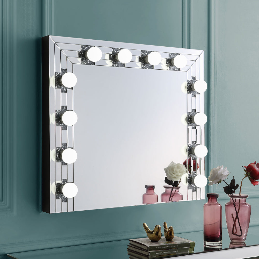 Noralie Accent Mirror - Mirrored &amp; Faux Diamonds (AC00761)