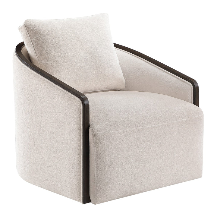 Lenora Swivel Accent Chair - Beige Chenille