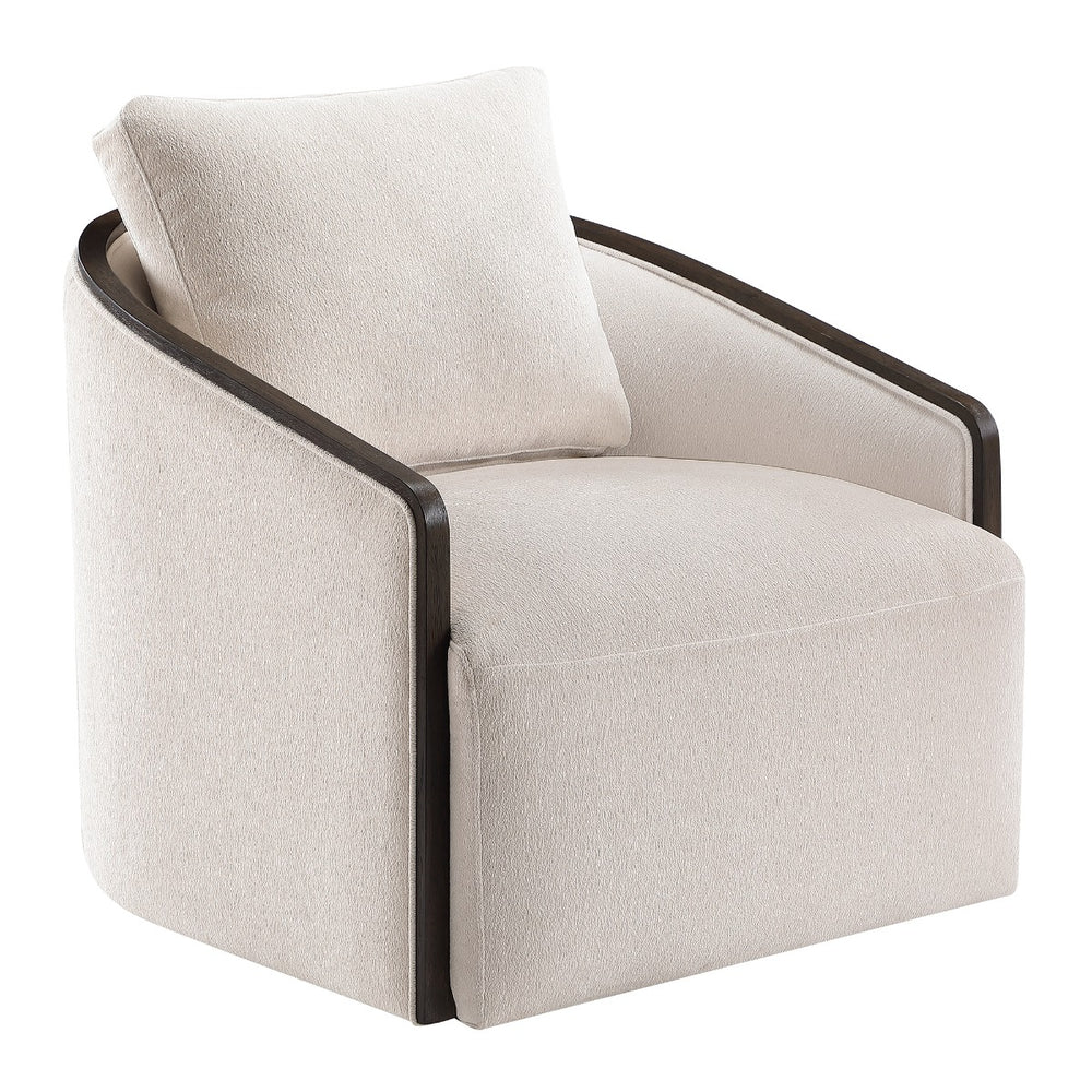 Lenora Swivel Accent Chair - Beige Chenille