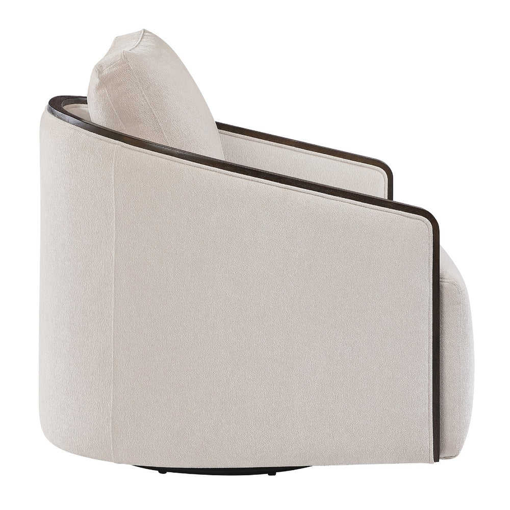 Lenora Swivel Accent Chair - Beige Chenille