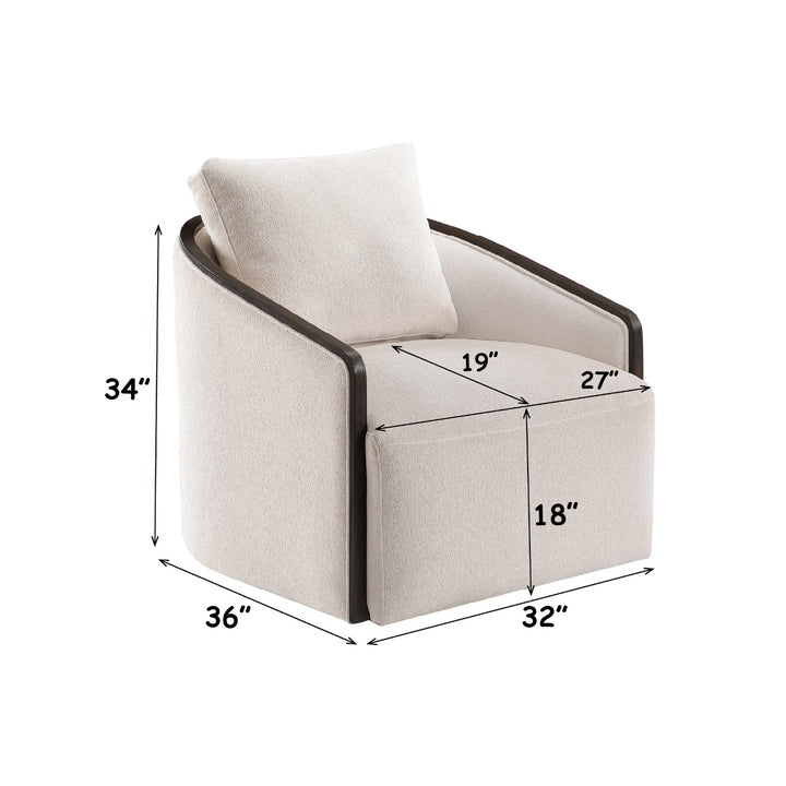 Lenora Swivel Accent Chair - Beige Chenille