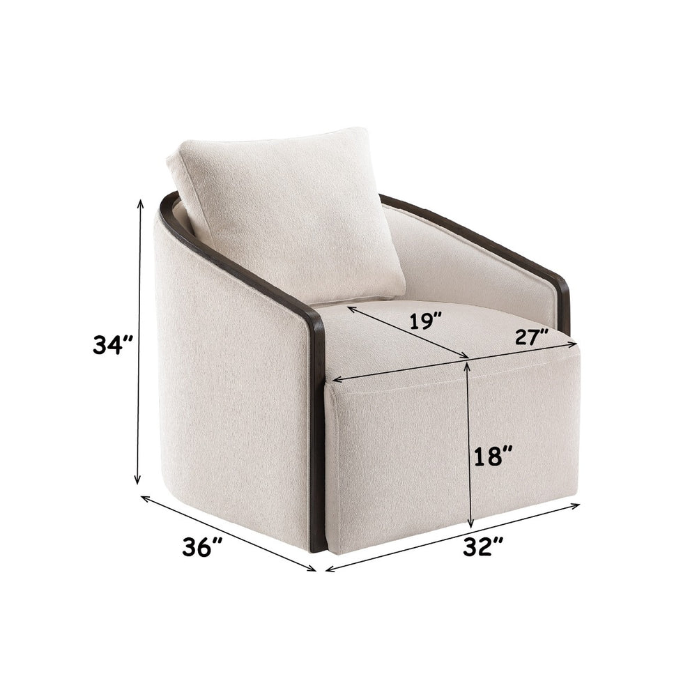 Lenora Swivel Accent Chair - Beige Chenille