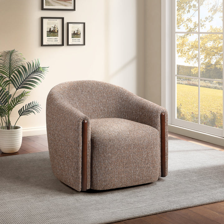Ballona Swivel Accent Chair - Brown Chenille