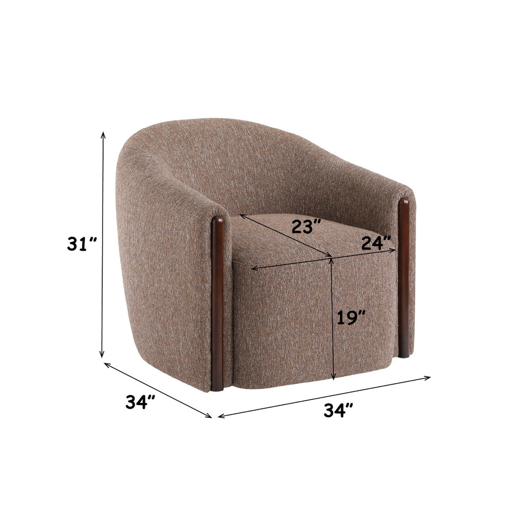 Ballona Swivel Accent Chair - Brown Chenille
