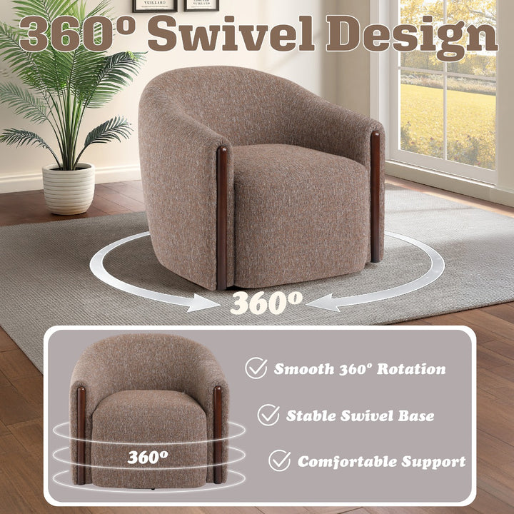Ballona Swivel Accent Chair - Brown Chenille