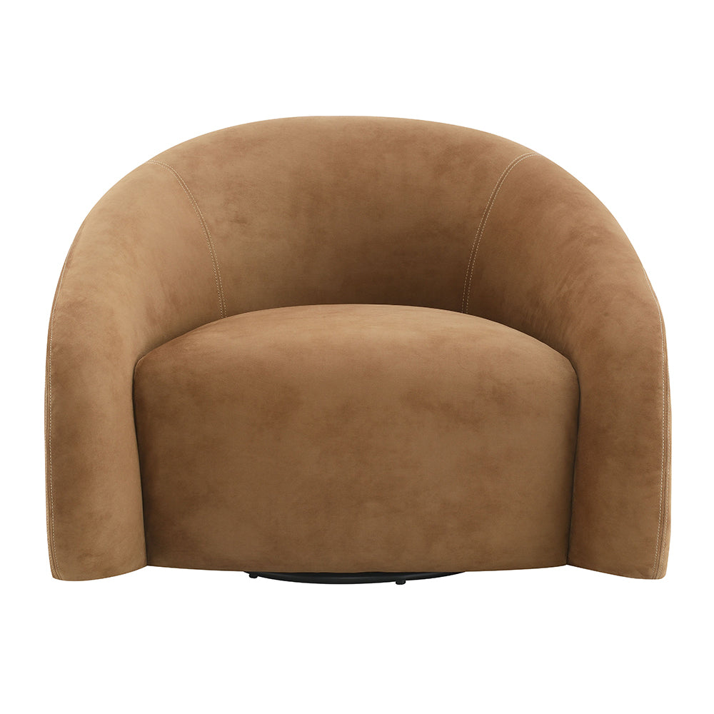 Zoey Accent Chair with Swivel - Chocolate Suede – view 3