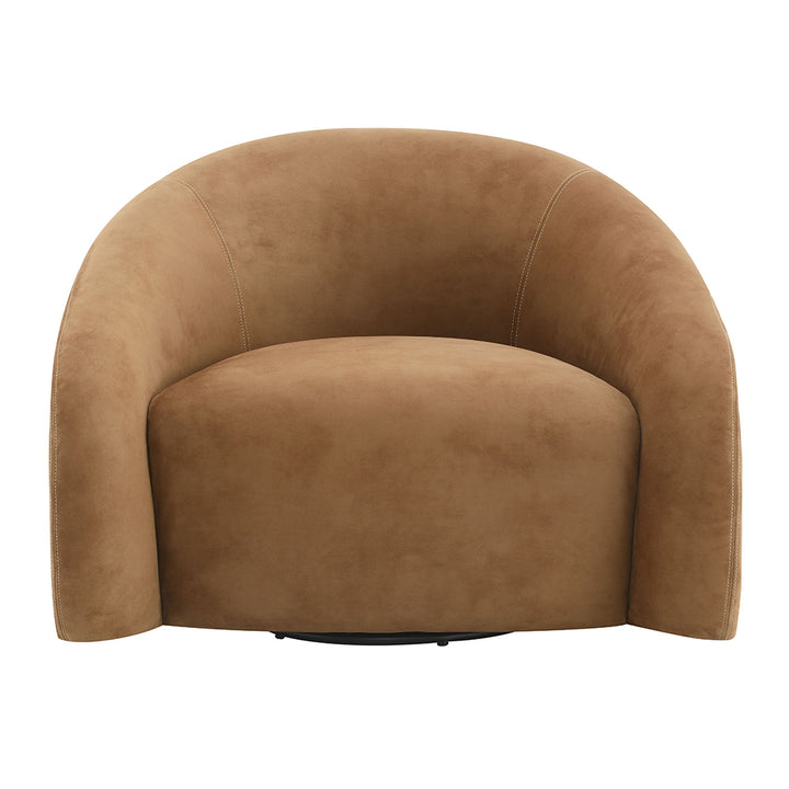 Zoey Accent Chair with Swivel - Chocolate Suede – view 3