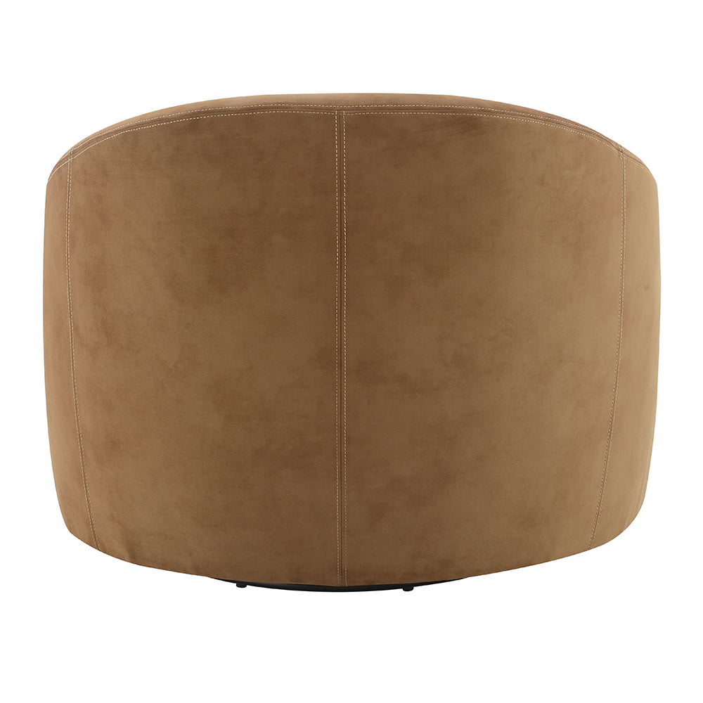 Zoey Accent Chair with Swivel - Chocolate Suede – view 5