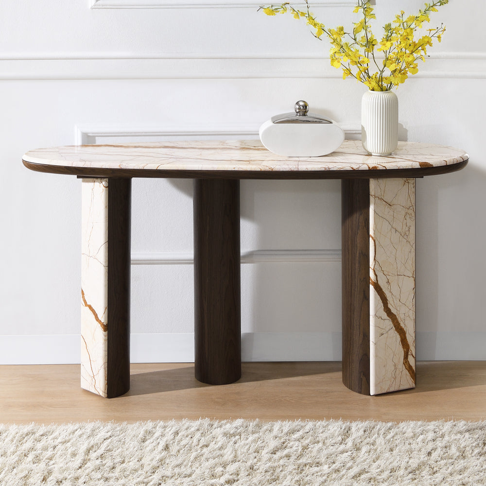 Haidar Console Table with Marble Top