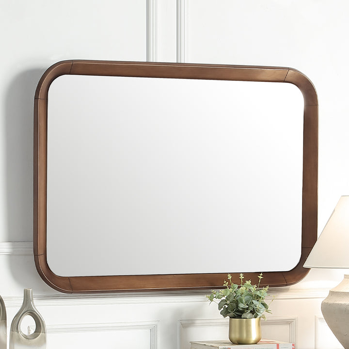 ACME Harvey Accent Mirror with Walnut Frame