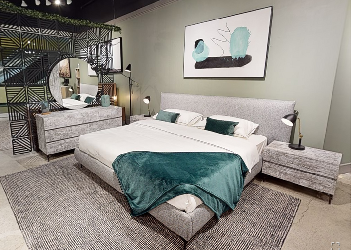 Aria - Italian Modern Multi Grey with texture Nightstand