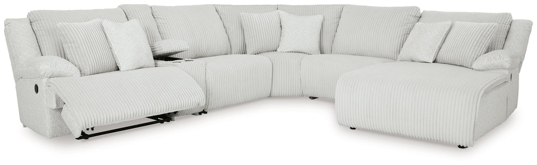 Top Tier - 6-Piece Reclining Sectional With Raf Chaise - Alloy by Ashley Furniture product image