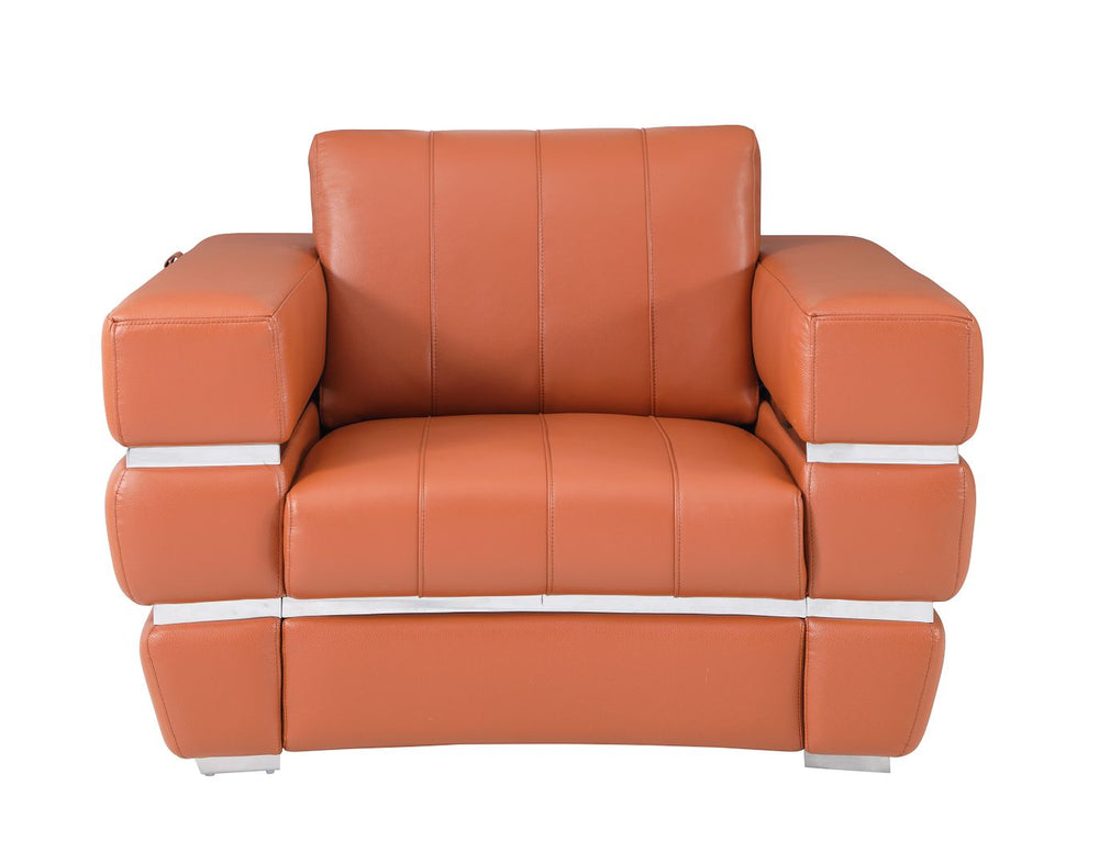 DivanItalia 904 3-Piece Sofa Set in Top-Grain Italian Leather - Camel