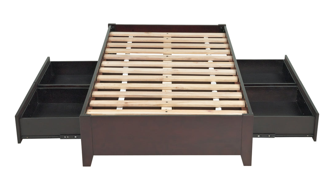 Modus Furniture Sp23D4 Simple Wood Storage Bed In Espresso