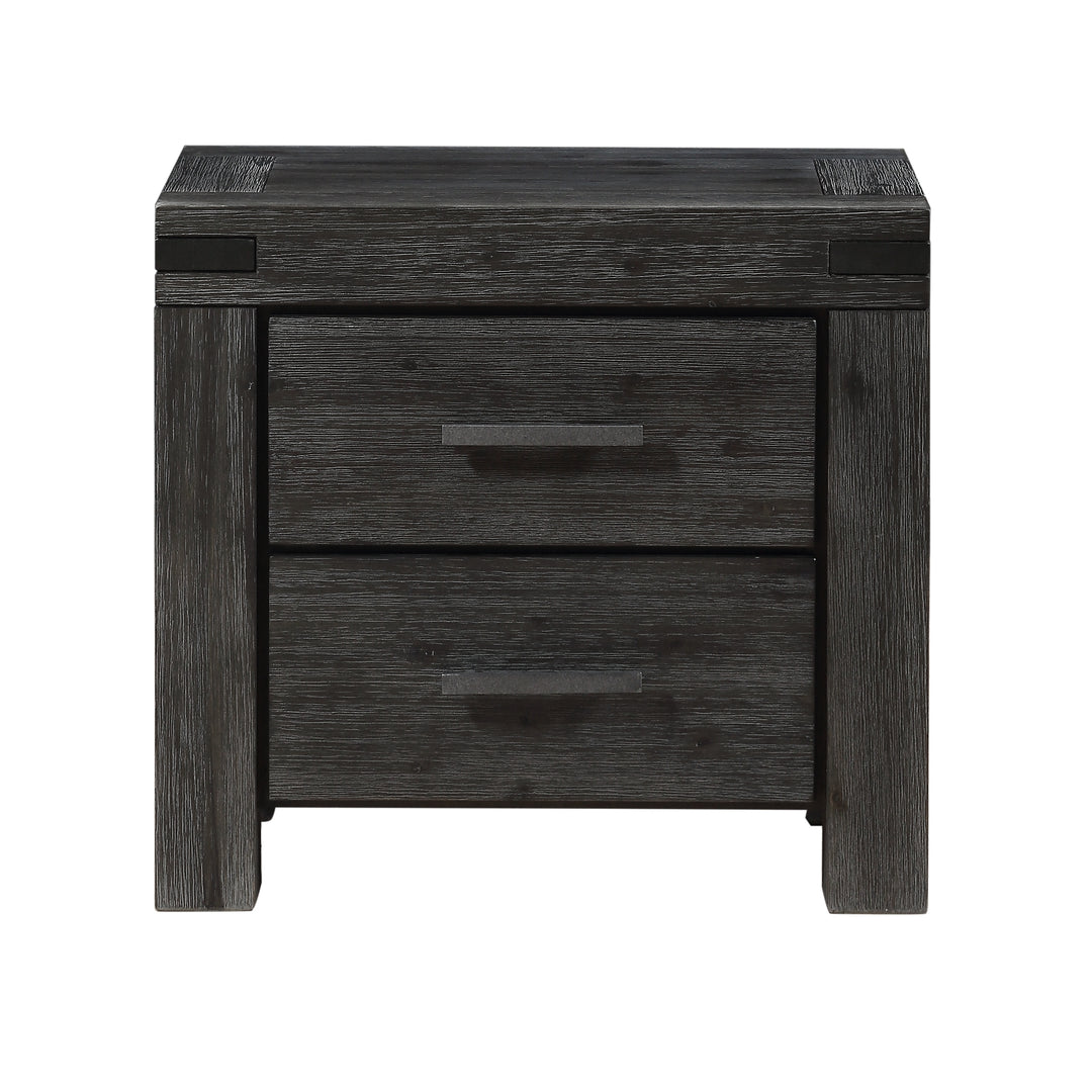 Modus Furniture 3Ft381 Meadow Solid Wood Two Drawer Nightstand In Graphite