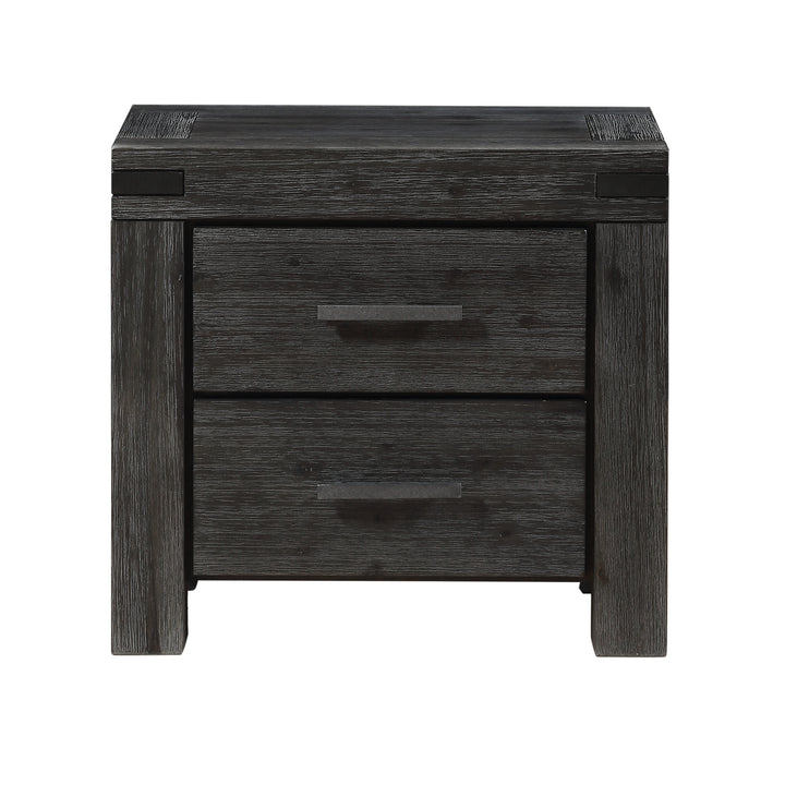 Modus Furniture 3Ft381 Meadow Solid Wood Two Drawer Nightstand In Graphite