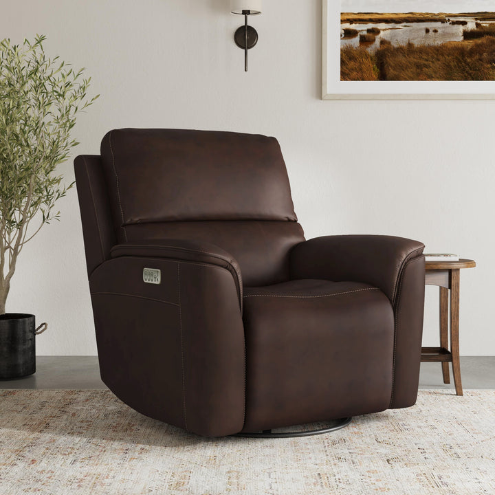 flexsteel-henry-power-swivel-glider-recliner-burnt-umber