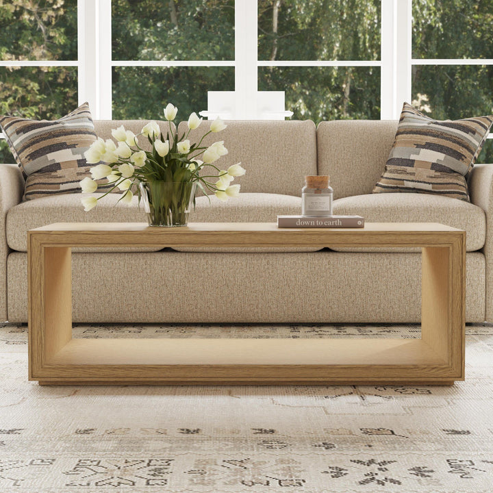 Waterfall Rectangular Coffee Table with Casters