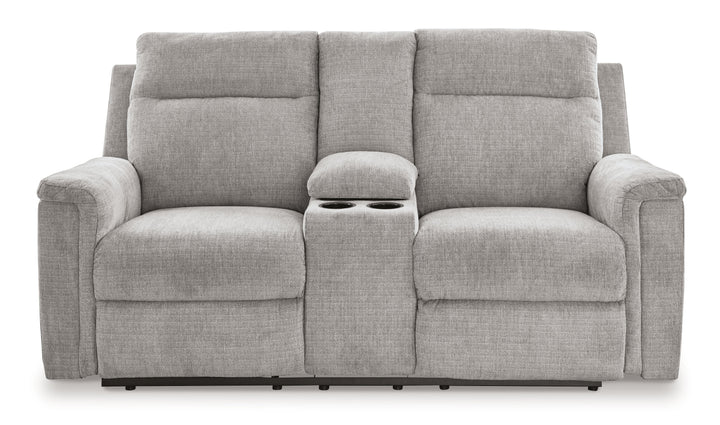 Barnsana - Dbl Power Reclining Loveseat with Console - Ash