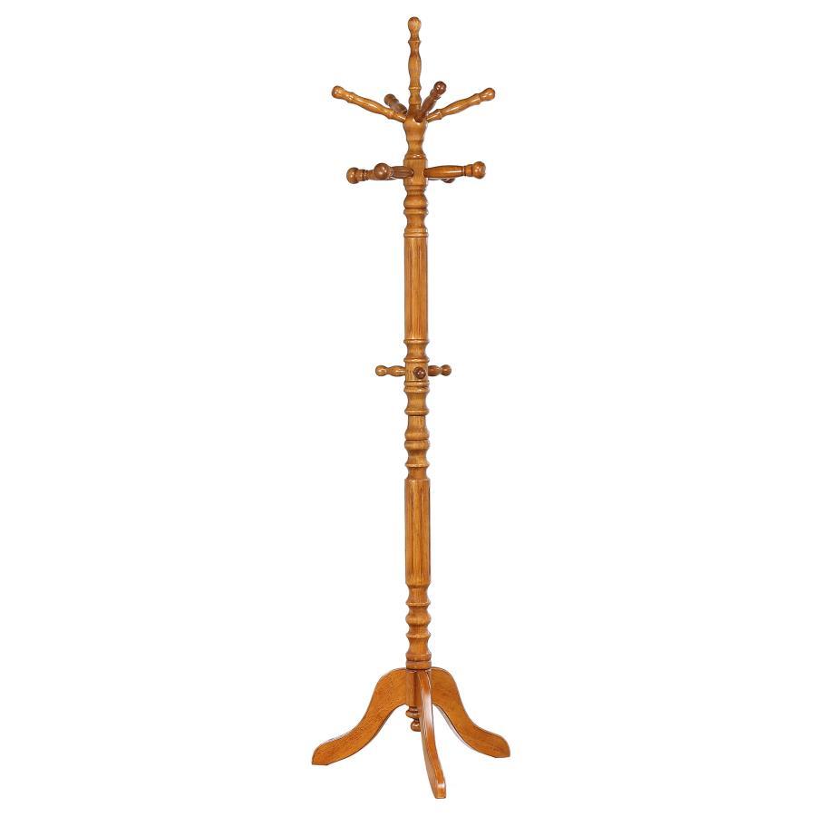 Achelle - 11 Hook Freestanding Coat Rack Hat Hanger - Golden Brown Freestanding Coat Rack modern furniture Contempo Furniture