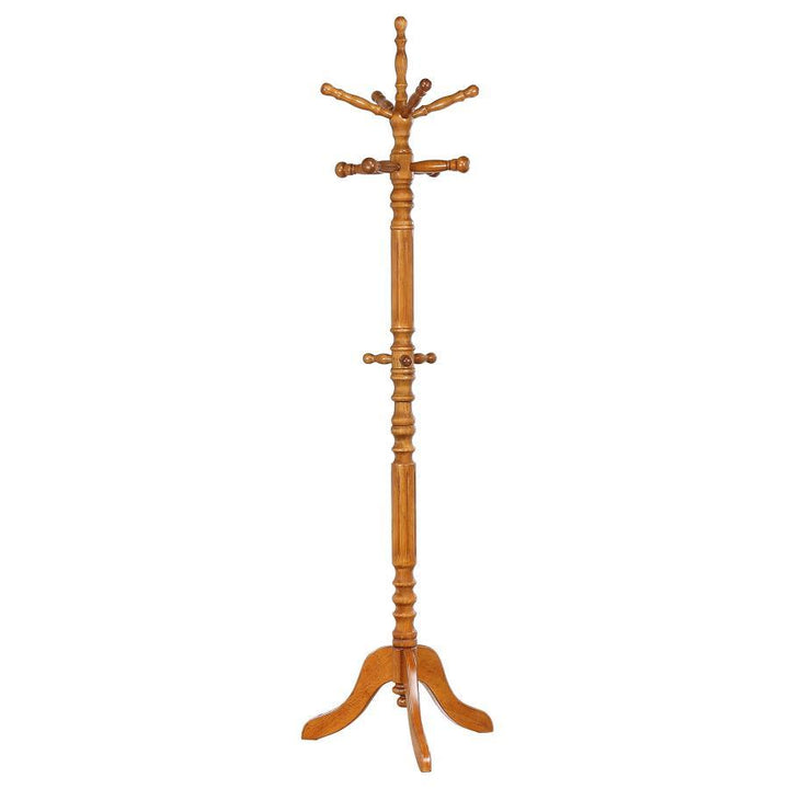Achelle - 11 Hook Freestanding Coat Rack Hat Hanger - Golden Brown Freestanding Coat Rack modern furniture Contempo Furniture