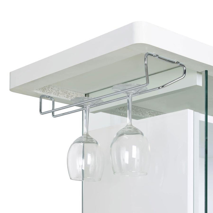 Acosta - Freestanding Home Bar Wine Cabinet - White High Gloss Wine Cabinet modern furniture Contempo Furniture
