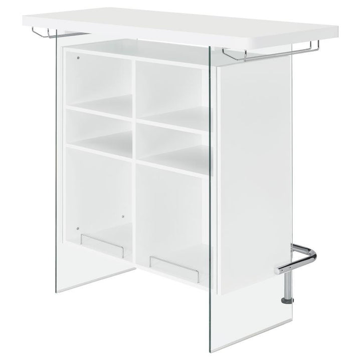 Acosta - Freestanding Home Bar Wine Cabinet - White High Gloss Wine Cabinet modern furniture Contempo Furniture