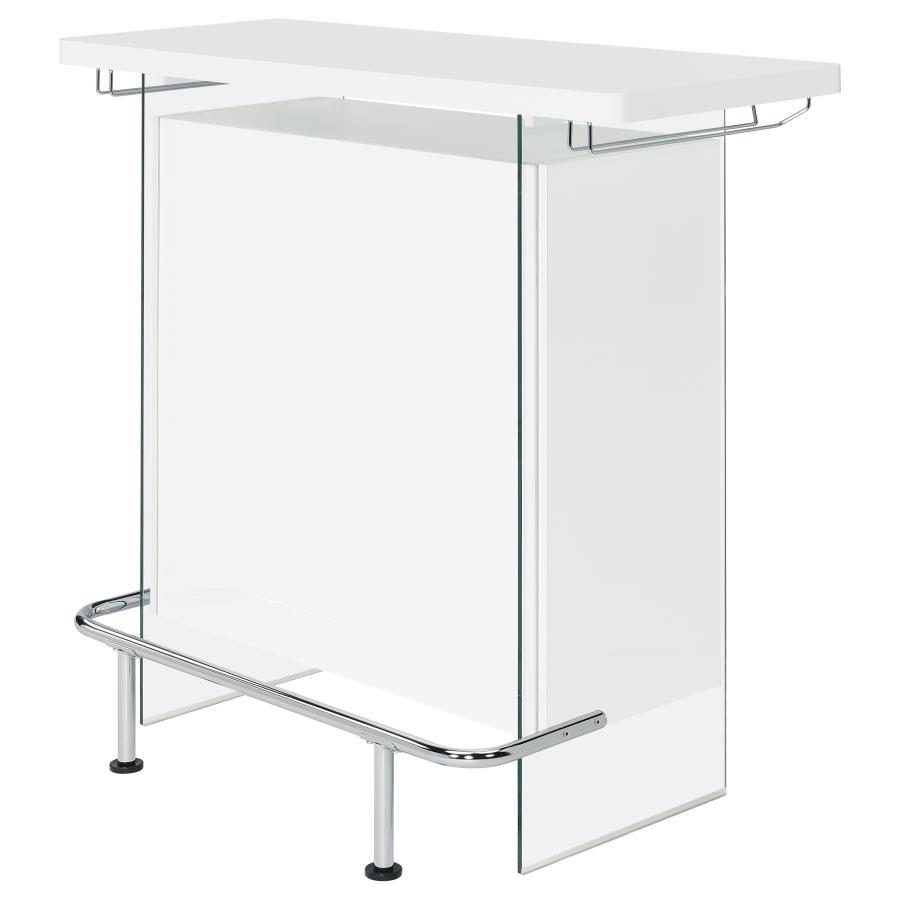Acosta - Freestanding Home Bar Wine Cabinet - White High Gloss Wine Cabinet modern furniture Contempo Furniture
