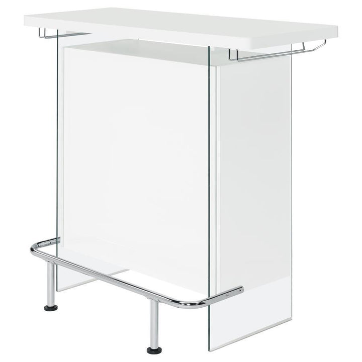 Acosta - Freestanding Home Bar Wine Cabinet - White High Gloss Wine Cabinet modern furniture Contempo Furniture