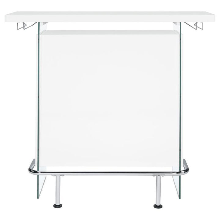 Acosta - Freestanding Home Bar Wine Cabinet - White High Gloss Wine Cabinet modern furniture Contempo Furniture