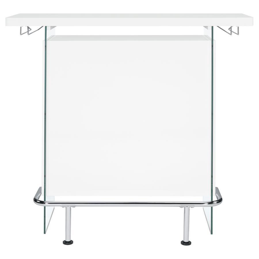 Acosta - Freestanding Home Bar Wine Cabinet - White High Gloss Wine Cabinet modern furniture Contempo Furniture