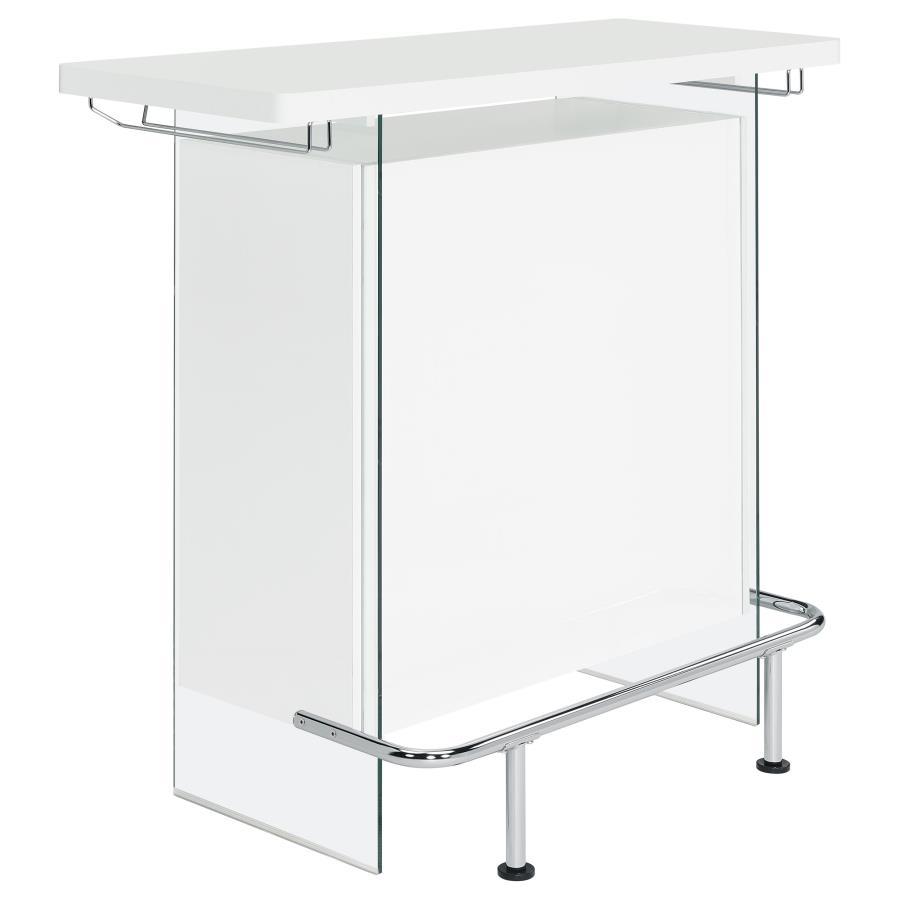 Acosta - Freestanding Home Bar Wine Cabinet - White High Gloss Wine Cabinet modern furniture Contempo Furniture