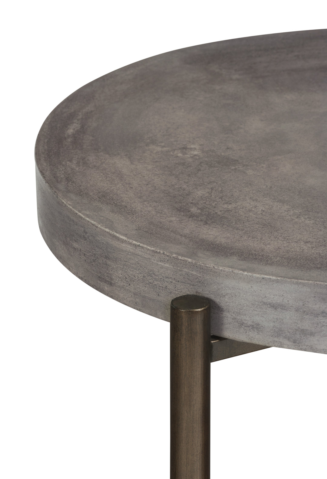 Modus Furniture A89422 Lyon Round Natural Concrete And Metal Side Table